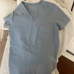 Size S Figs Catarina scrub top in Dusty Blue. Worn once.